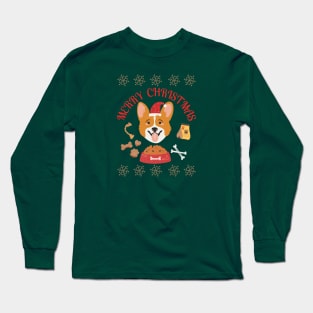 Merry Christmas Santa Dog Funny Dog and Cute Dog Lovers Long Sleeve T-Shirt